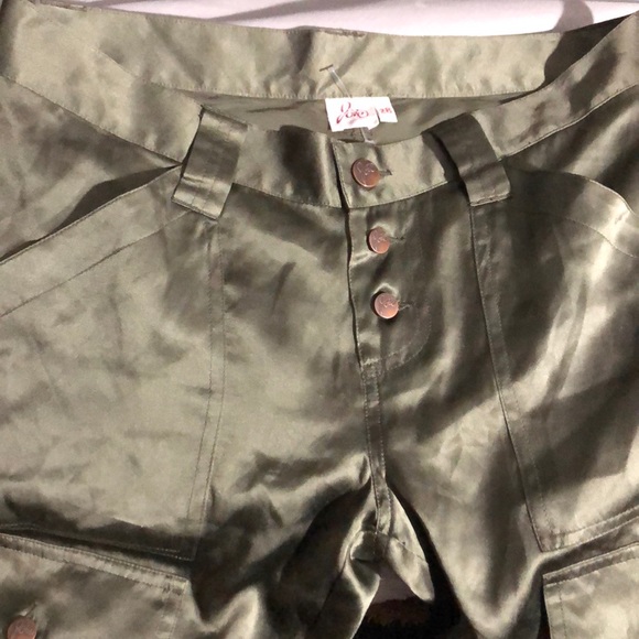 ANTHRO JOIE Silk So Real Army Cargo Utility Pants - Picture 6 of 9